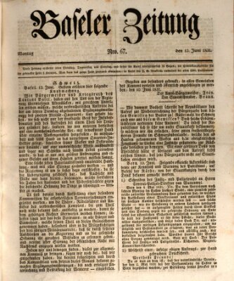 Basler Zeitung Montag 13. Juni 1831