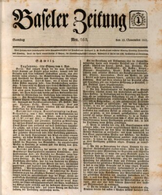 Basler Zeitung Samstag 19. November 1831