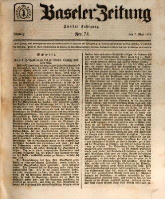 Basler Zeitung Montag 7. Mai 1832