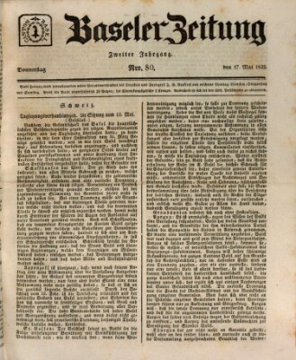Basler Zeitung Donnerstag 17. Mai 1832