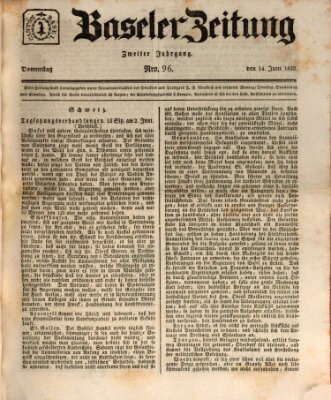 Basler Zeitung Donnerstag 14. Juni 1832