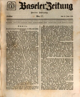 Basler Zeitung Samstag 16. Juni 1832