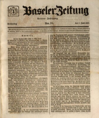 Basler Zeitung Donnerstag 6. Juni 1833