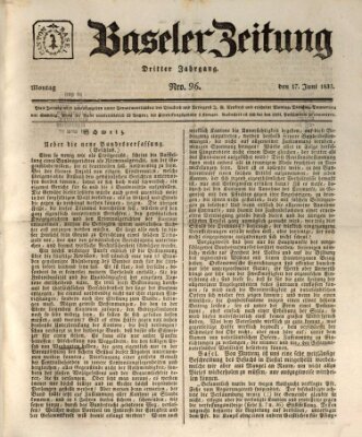 Basler Zeitung Montag 17. Juni 1833