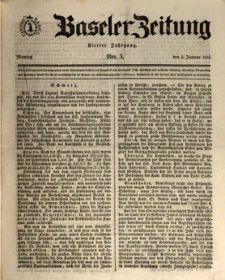 Basler Zeitung Montag 6. Januar 1834