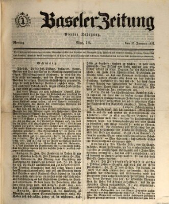 Basler Zeitung Montag 27. Januar 1834