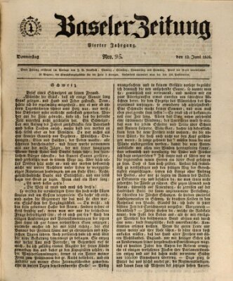 Basler Zeitung Donnerstag 12. Juni 1834