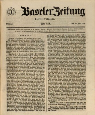 Basler Zeitung Montag 28. Juli 1834