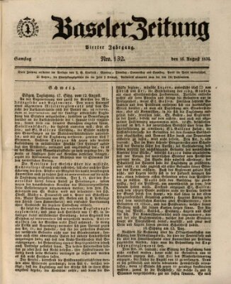 Basler Zeitung Samstag 16. August 1834