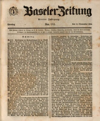 Basler Zeitung Dienstag 11. November 1834