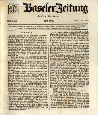 Basler Zeitung Donnerstag 25. Juni 1835