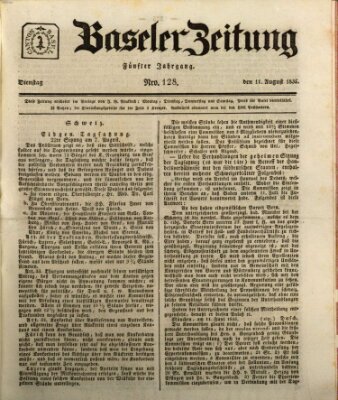 Basler Zeitung Dienstag 11. August 1835