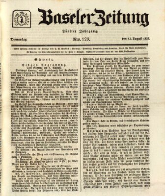 Basler Zeitung Donnerstag 13. August 1835