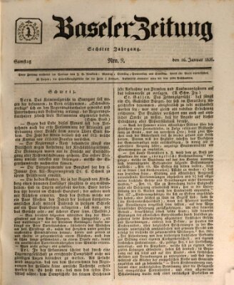 Basler Zeitung Samstag 16. Januar 1836