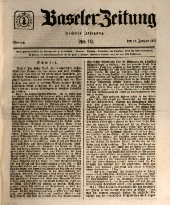 Basler Zeitung Montag 18. Januar 1836