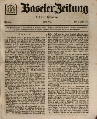 Basler Zeitung Montag 6. Juni 1836
