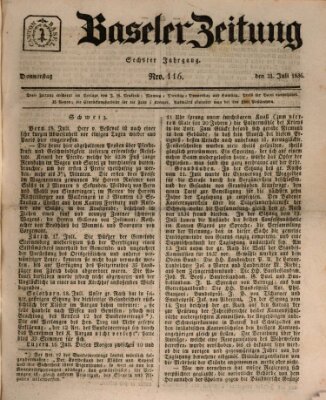 Basler Zeitung Donnerstag 21. Juli 1836