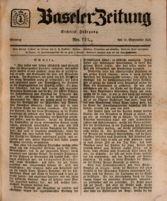 Basler Zeitung Montag 19. September 1836