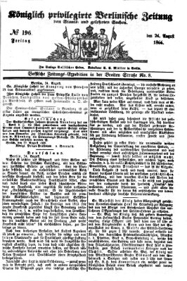 Königlich privilegirte Berlinische Zeitung von Staats- und gelehrten Sachen (Berlinische privilegirte Zeitung) Freitag 24. August 1866
