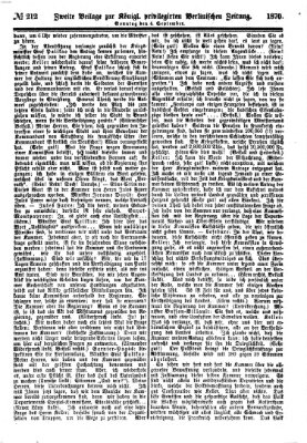 Königlich privilegirte Berlinische Zeitung von Staats- und gelehrten Sachen (Berlinische privilegirte Zeitung) Sonntag 4. September 1870