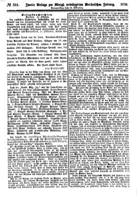 Königlich privilegirte Berlinische Zeitung von Staats- und gelehrten Sachen (Berlinische privilegirte Zeitung) Donnerstag 13. Oktober 1870