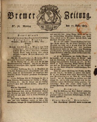 Bremer Zeitung Montag 17. März 1817