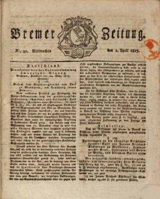 Bremer Zeitung Mittwoch 2. April 1817