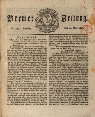 Bremer Zeitung Dienstag 20. Mai 1817