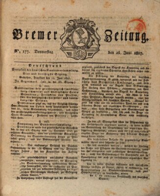 Bremer Zeitung Donnerstag 26. Juni 1817