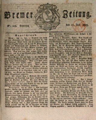 Bremer Zeitung Sonntag 27. Juli 1817