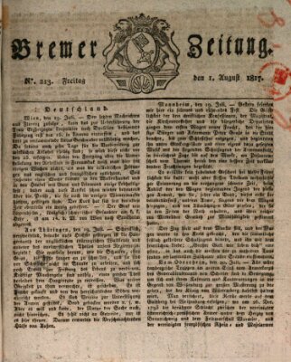 Bremer Zeitung Freitag 1. August 1817