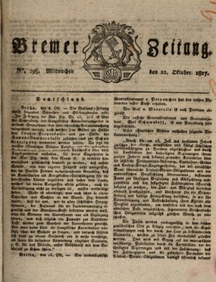 Bremer Zeitung Mittwoch 22. Oktober 1817