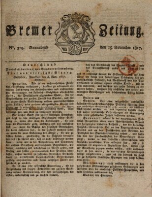 Bremer Zeitung Samstag 15. November 1817