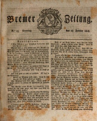 Bremer Zeitung Sonntag 25. Januar 1818