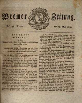 Bremer Zeitung Montag 18. Mai 1818