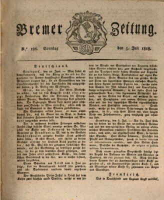 Bremer Zeitung Sonntag 5. Juli 1818