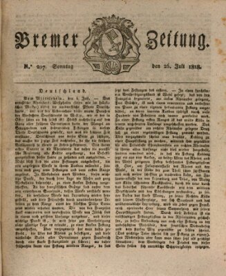 Bremer Zeitung Sonntag 26. Juli 1818