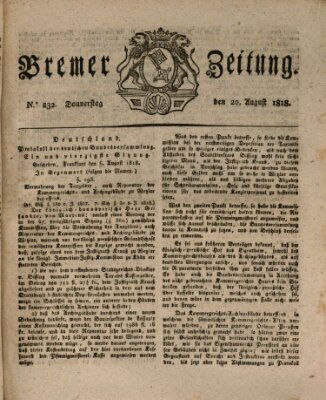 Bremer Zeitung Donnerstag 20. August 1818
