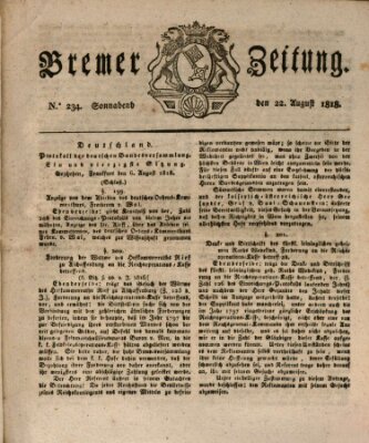 Bremer Zeitung Samstag 22. August 1818