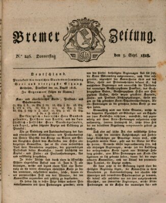 Bremer Zeitung Donnerstag 3. September 1818