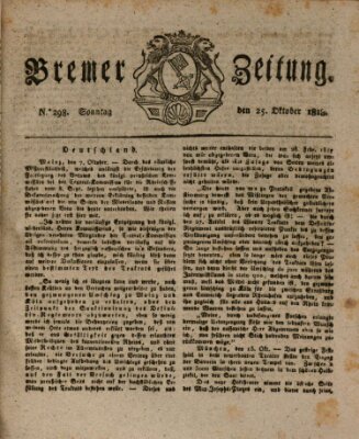 Bremer Zeitung Sonntag 25. Oktober 1818