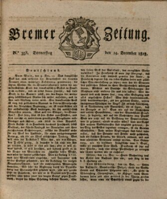 Bremer Zeitung Donnerstag 24. Dezember 1818