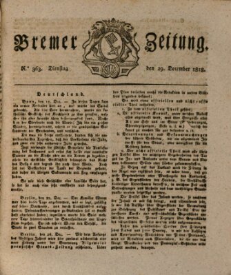 Bremer Zeitung Dienstag 29. Dezember 1818
