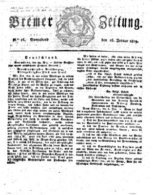 Bremer Zeitung Samstag 16. Januar 1819