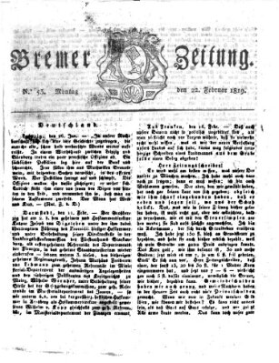 Bremer Zeitung Montag 22. Februar 1819