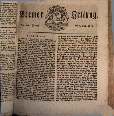 Bremer Zeitung Freitag 6. August 1819