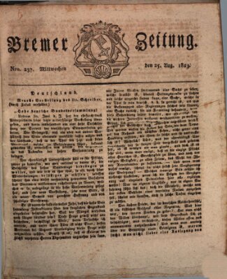 Bremer Zeitung Mittwoch 25. August 1819
