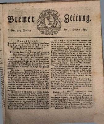 Bremer Zeitung Freitag 1. Oktober 1819