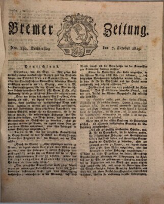 Bremer Zeitung Donnerstag 7. Oktober 1819