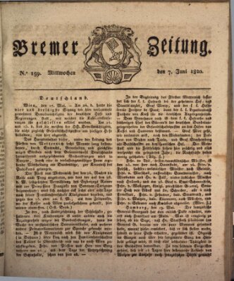 Bremer Zeitung Mittwoch 7. Juni 1820